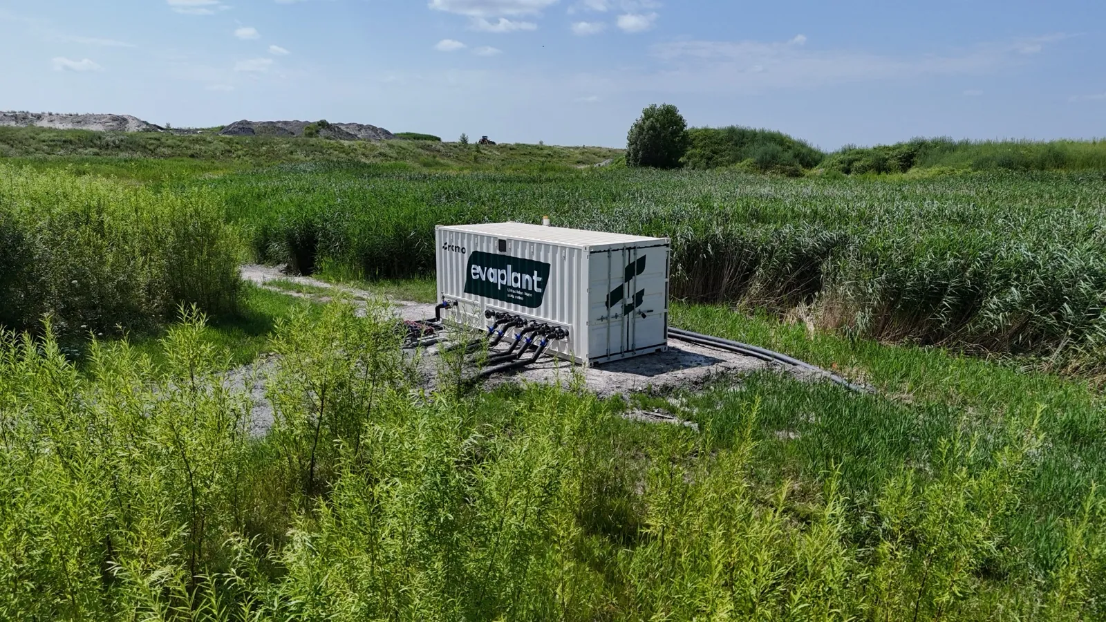 Evaplant® control centre in a container at the Sainte-Sophie LET, Quebec