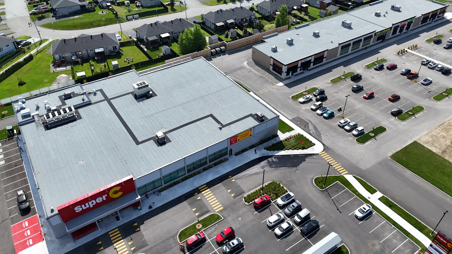 Noise barrier Pilebyg® Classic at the Super C of Sherbrooke (aerial view)
